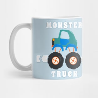 Vector illustration of monster truck with cartoon style Mug